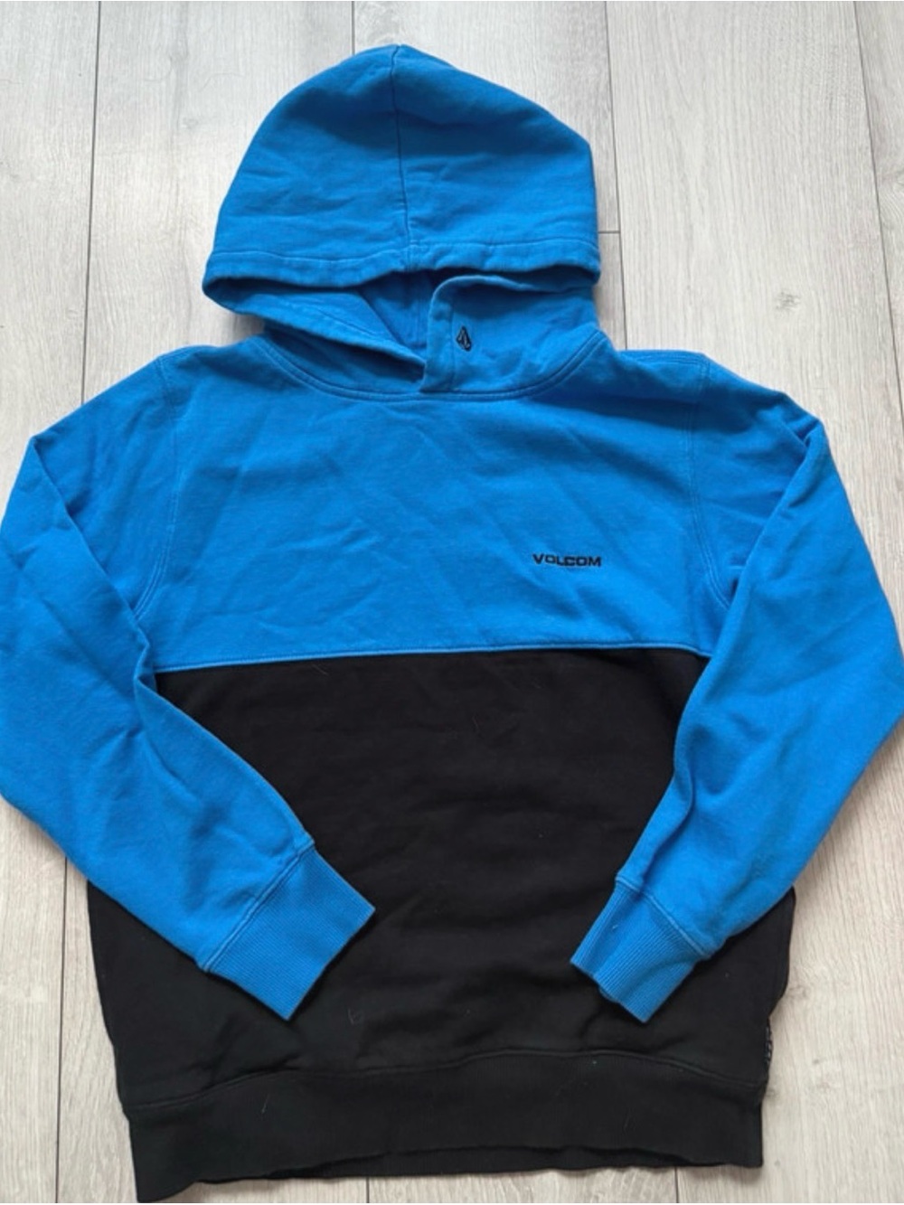 Volcom Boys Blue and Black Colorblock Hoodie
